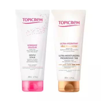 Прогрессивный загар и пилинг Ultra-Hidratante Bronceado Progresivo + Exfoliante Topicrem, 2 UD