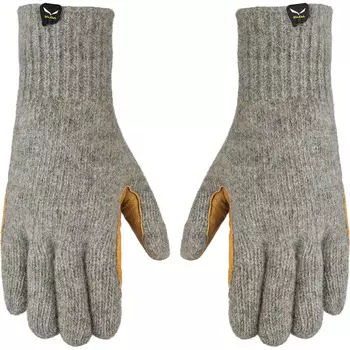 Прогулочные шерстяные кожаные перчатки Salewa, серый
