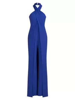 Прогулочный комбинезон Selah с бретелькой на шее Halston, цвет prussian blue