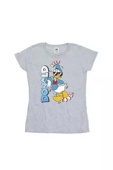 Прохладная хлопковая футболка с Дональдом Даком Disney, серый