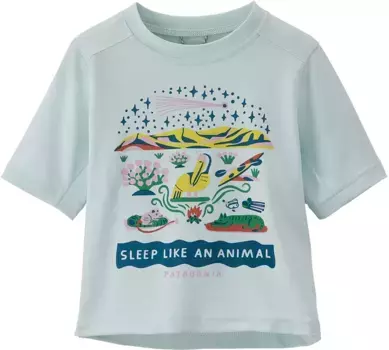 Прохладная шелковая футболка Patagonia Infants Capilene Cool, цвет Shore Snore/Wispy Green
