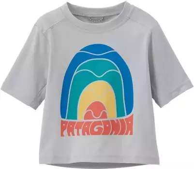 Прохладная шелковая футболка Patagonia Infants Capilene Cool, цвет Rainbow Wave/Taillored Gy