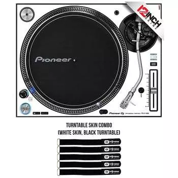 Проигрыватель виниловых пластинок Pioneer PLX-1000 с прямым приводом и комплектом белых/черных накладок Pioneer PLX-1000 Direct Drive Turntable Record Player w White/Black Overlay Kit