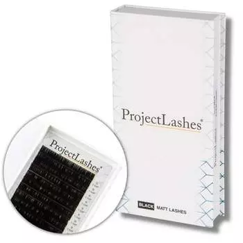 Project Lashes CC 0.10 6 мм черные МАТОВЫЕ искусственные ресницы для наращивания
