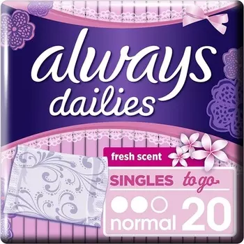 Прокладки для трусов Always Dailies Singles to Go Fresh, 20 шт.