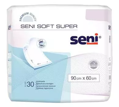 Прокладки гигиенические, 90х60 см, 30 шт. Seni, Soft Super