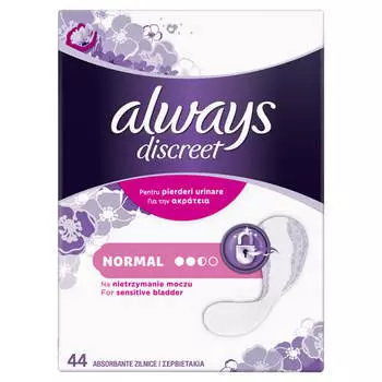 Прокладки при недержании мочи, 44 шт. Always, Discreet Normal, Procter & Gamble