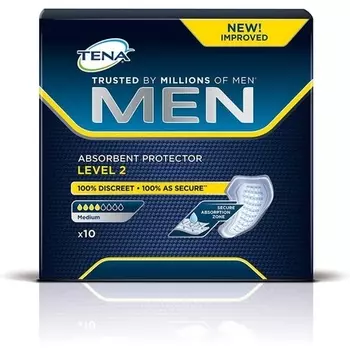 Прокладки Tena For Men от недержания, контролирующие запах, уровень 2 — упаковка из 10 шт. Unbekannt