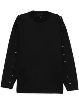 Проколотая футболка Mugler, черный