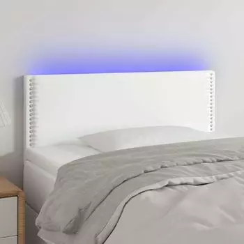 Prolenta Premium - Изголовье светодиодное изголовье белое 100x5x78/88 см искусственная кожа