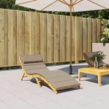 Пролента Премиум - подушка для шезлонга серо-коричневый 200х70х3 см ткань Оксфорд Prolenta