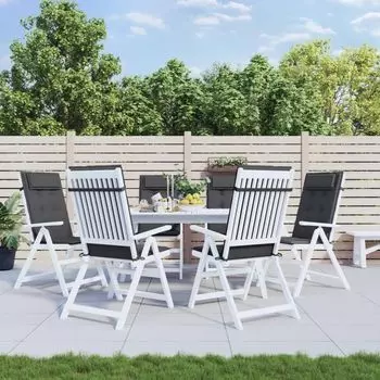 Пролента Премиум - подушки на стул с высокой спинкой 6 шт. Ткань Оксфорд бежевого цвета. Prolenta, серый