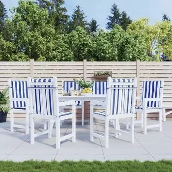 Prolenta Premium - Подушки с низкой спинкой, 6 шт., ткань в сине-белую полоску.