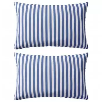 Prolenta Premium - Садовые подушки 2 шт. В полоску с узором 60 х 40 см, темно-синие.