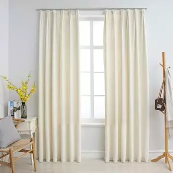 Пролента Премиум - шторы плотные на крючках 2шт бархатные бежевые 140х245 см Prolenta, бежевый