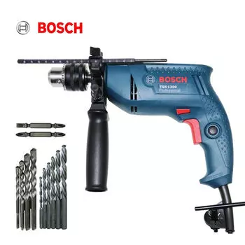 Промышленная ударная дрель Bosch GSB550, двуручная электрическая дрель, регулируемая скорость вперед и назад, многофункциональный электроинструмент