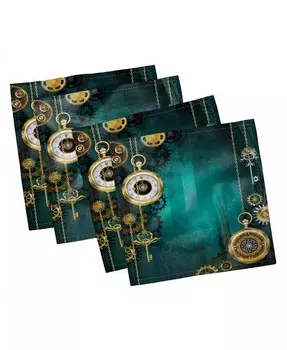Промышленный набор из 4 салфеток, 12 x 12 дюймов Ambesonne, зеленый
