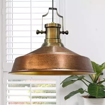 Промышленный подвесной светильник Asletl из металла 41 см, светильник для кухни винтаж Е27, светильник для гостиной подвесной винтаж, подвесной светильник для обеденного стола - медь Bamyum