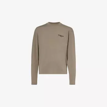 Прорезиненная футболка из эластичной ткани с длинными рукавами и фирменным принтом 247 By Represent, цвет army