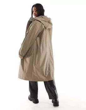Прорезиненная парка-дождевик ASOS DESIGN Curve