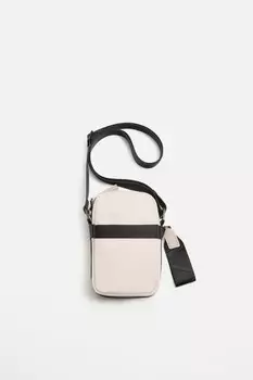 Прорезиненная сумка через плечо ZARA, цвет Bone White