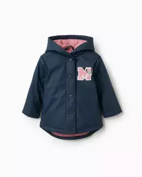 Прорезиненная толстовка для девочек с мотивом Минни Zippy, темно-синий