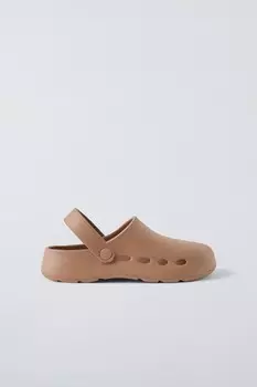 Прорезиненные сабо ZARA, коричневый