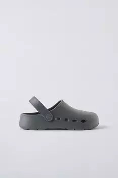 Прорезиненные сабо ZARA, серый