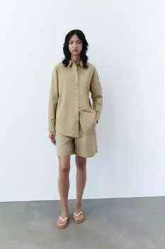 Прорезиненные сандалии на плоской площадке ZARA, экру