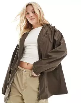 Прорезиненный плащ шоколадного цвета ASOS DESIGN