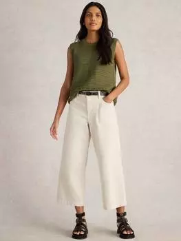 Прошитая майка из чистого органического хлопка White Stuff, хаки