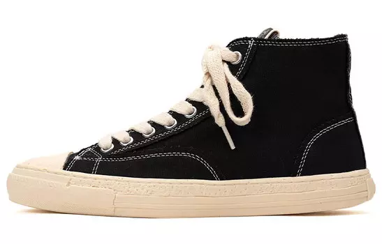 Прошлые стильные кроссовки для скейтбординга унисекс с высоким верхом черного/белого цвета Mihara Yasuhiro