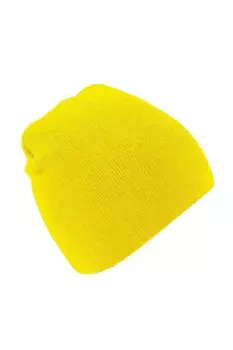 Простая базовая вязаная зимняя шапка-бини Beechfield, желтый
