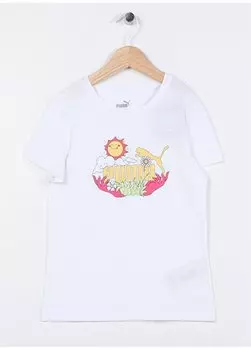 Простая белая футболка для девочек 67996703 Girl S TEE Puma, белый