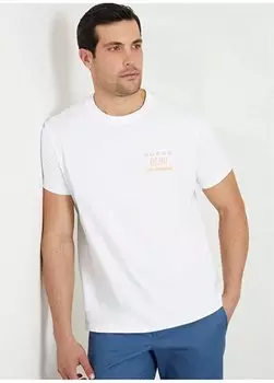 Простая белая мужская футболка с круглым вырезом M4GI30I3Z14G011_SS CN BACK BOX LOGO Guess, белый
