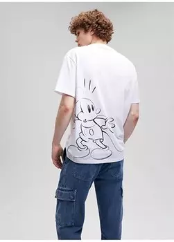 Простая белая мужская футболка с прямым воротником M0611970-620_ФУТБОЛКА МИККИ Mavi, белый