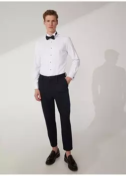 Простая белая мужская рубашка с воротником Fabrika