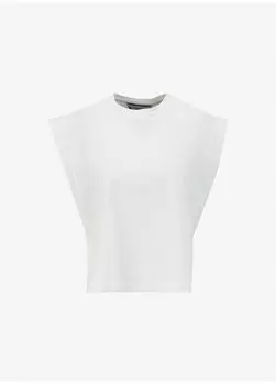 Простая белая женская футболка с круглым вырезом TSKD05213 Akep, белый