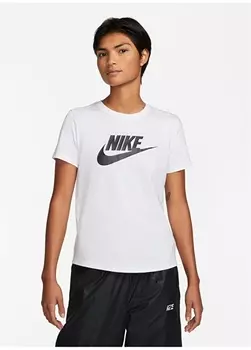 Простая белая женская футболка с круглым вырезом Nike