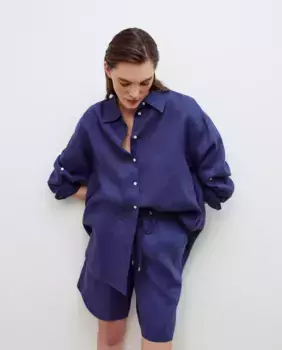 Простая блузка с длинным рукавом Woman El Corte Ingls, тёмно-синий