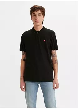 простая черная мужская футболка-поло Levis