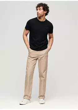 Простая черная мужская футболка с круглым вырезом M1011245A1BJ_ESSENTIAL LOGO EMB TEE Superdry, черный