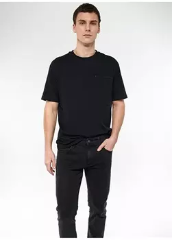 Простая черная мужская футболка с круглым вырезом Mavi