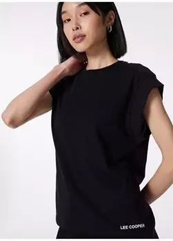 Простая черная женская футболка с круглым вырезом 242 LCF 242014 LOSEA BLACK Lee Cooper, черный