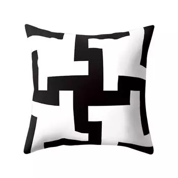 Простая черно-белая подушка с геометрическим узором, наволочка, чехол для дивана, декор-5 # Stuttg