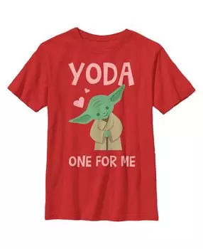 Простая детская футболка Yoda One for Me для мальчиков со «Звездными войнами» на День святого Валентина Disney Lucasfilm