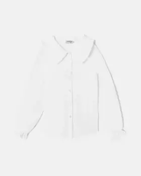 Простая девичья блузка с рюшами Silbon, белый