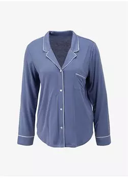 Простая фиолетовая женская футболка с рубашечным воротником 663803 Gap, фиолетовый