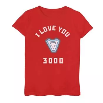 Простая футболка Arch Reactor Marvel I Love You 3000 для девочек 7–16 лет Licensed Character