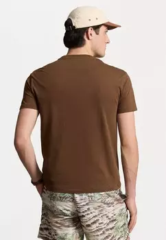 Простая футболка CUSTOM SLIM FIT JERSEY CREWNECK T-SHIRT Ralph Lauren, темно-коричневый
